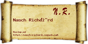 Nasch Richárd névjegykártya